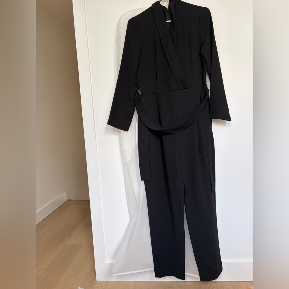 Mango Black Tailored Jumpsuit with Waist Tie